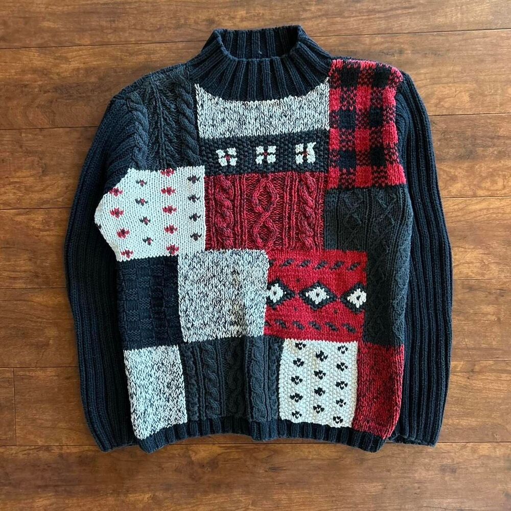 Liz Claiborne Lizsport Sweater Rare Quilt Pattern Knit